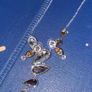 Swarovski Silver and Gold Teardrop Necklace